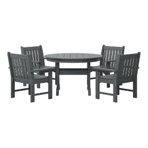WestinTrends Malibu 5-Piece HDPE Outdoor Patio Chair and Round Table Dining Set - 1 of 4