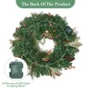 GAOMON 24 Inch Pre-Lit Christmas Wreaths for Front Door, Battery Operated Christmas Wreath Decor, Holiday Xmas Wreath with Lights - 2 of 4