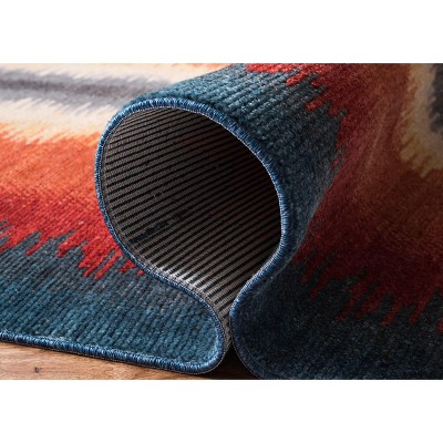 Handmade Blue Cotton Square Bohemian Area Rug