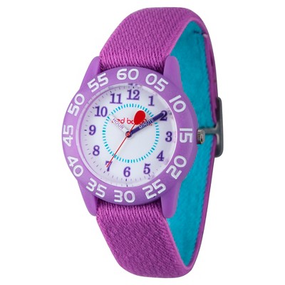 Girls' Red Balloon Purple Plastic Time Teacher Watch - Purple