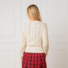 Hope & Henry Women's Organic Peasant Sleeve Cable Sweater, Ivory, X-Small - 4 of 4