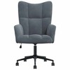 vidaXL Relaxing Chair Light Gray Velvet (100% polyester), Steel Standard - Dark Gray - 3 of 4