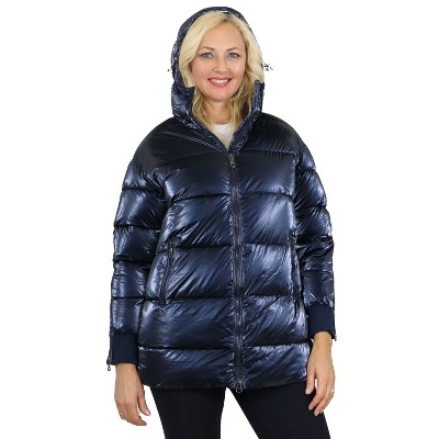 Spire By Galaxy Women's Modern Fit  Bubble Parka Jacket w/ Non Detachable Hood