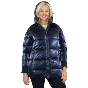 Spire By Galaxy Women's Modern Fit  Bubble Parka Jacket w/ Non Detachable Hood - 1 of 3