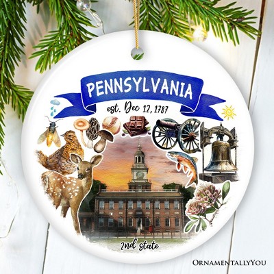 Artistic Pennsylvania State Themes and Landmarks Christmas Ornament| OrnamentallyYou