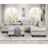 105" Modern Reversible L-Shape Sectional Sofa with Storage Ottoman, 2 Pillows and Cup Holder for Living Room - 4 of 4