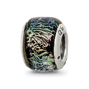 Black Bow Jewelry Rainbow Dichroic Glass & Sterling Silver Bead Charm - 1 of 4