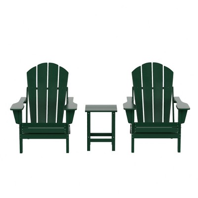 WestinTrends Malibu HDPE Outdoor Patio Folding Poly Adirondack Conversation Set (3-Piece)