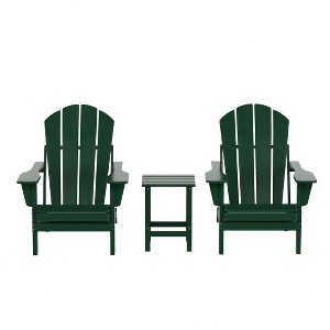 WestinTrends Malibu HDPE Outdoor Patio Folding Poly Adirondack Conversation Set (3-Piece) - 1 of 4