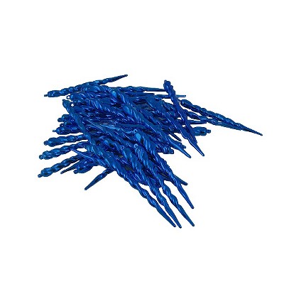 Northlight Shiny Shatterproof Icicle Christmas Ornaments - 5" - Lavish Blue - 36ct