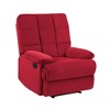 Reclining Chair Velvet Upholstery Square Tufted Back Pillowtop Arms Solid Wood Furniture - 2 of 4