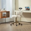 MAYEERTY Modern Cute Computer Chair, Wheels Swivel Height Adjustable Swivel Task Chair for Home Office £¬Beige - 3 of 4