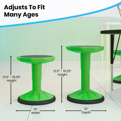 FlexiFun Kids' Green Active Learning Stool with Adjustable Height