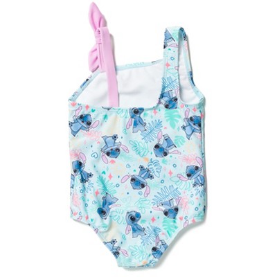 Disney Lilo & Stitch Little Girls One Piece Bathing Suit Floral Blue 7-8 — фото 4