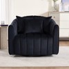 Hrinhom 40.4"W Oversized 360° Swivel Accent Barrel Chair,Upholstered Half Cozy Sofa with 3 Pillows - 2 of 4
