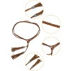 Allegra K Women WP75 Tassels Beaded Braided Skinny PU Waist Belt 1 Pc - 2 of 4
