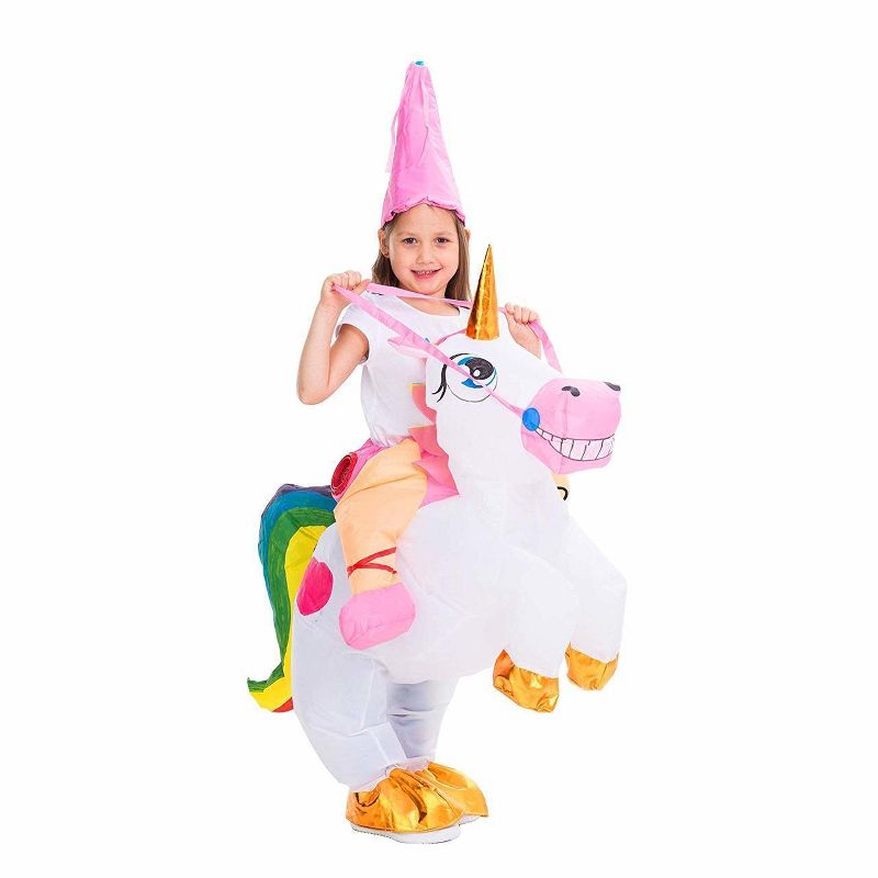 Child Unicorn Ride-On inflatable ride a unicorn costume - M (7-10yrs), 3 of 5