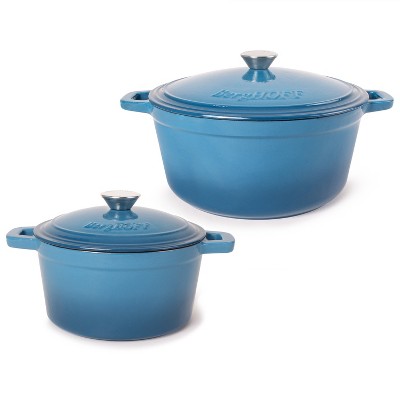 BergHOFF Neo 4Pc Cast Iron Set: 3qt. Covered Dutch Oven & 7qt. Covered Stockpot
