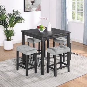 5-Piece Bar Height Dining Set with Bar Table and Ergonomic Stools - 1 of 4
