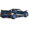 Pagani Huayra Tricolore Blue Carbon Metallic with Black Carbon Top and Italian Flag Stripes 1/64 Diecast Model Car by CM Model - 4 of 4