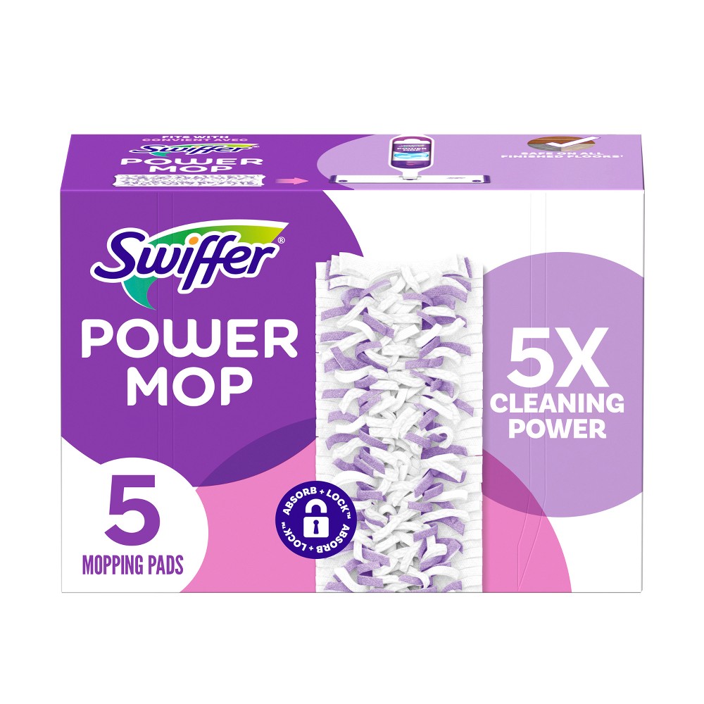 Swiffer Power Mop Multi-Surface Mopping Pad Refills for Floor Cleaning - 5ct