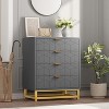 4 Drawer Dresser for Bedroom, Modern Dressers with Gold Metal Handles - 2 of 4