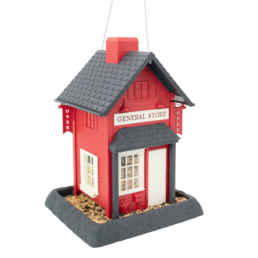 North States General Store Hopper Bird Feeder 14" Red