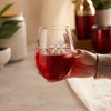 Twine Scattered Snowflakes Stemless Wine Glass, Holiday Wine and Christmas Party Accessory, Hostess Gift, Snow Pattern, Clear, Silver - 3 of 4