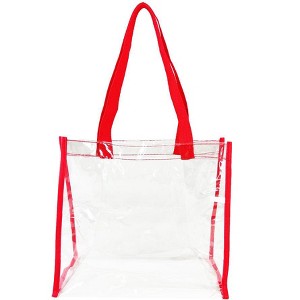 K-Cliffs 12" Clear Tote Simple Transparent Grocery Bag Basic Stadium Approved Handbag See Through Event Lunch Bags - 1 of 4