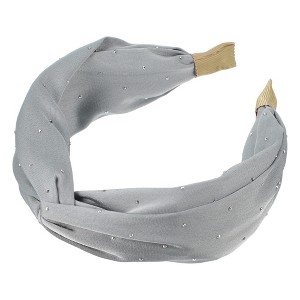 Unique Bargains Women's Fashion Faux Diamond Knitted Crossover Headband 5.91"x2.17" 1 Pc - 1 of 4