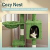 Gulches Green 48 inch Leaf Cat Tree Condo Hammock Platforms Sisal Posts Hanging Ball Anti Tip Compact Tower Small Cats 11 lbs - 4 of 4