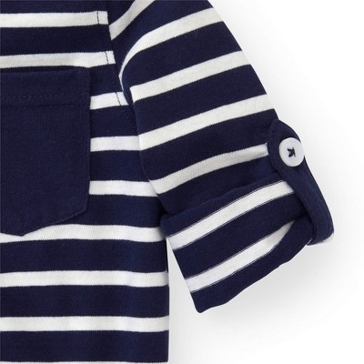 Hope & Henry Boys' Henley Pocket Tee with Rolled Sleeves (Navy Stripe with Pocket, Large) — фото 5