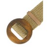 INSPIRE CHIC Women's Woven Stretch Straw Rattan Wooden Buckle Elastic Wide Waist Belt - 2 of 4