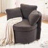 Vynxaria 31.5 Inch Beige Teddy Fabric Rotating Storage Accent Chairs with Back Cushions, 360' Degree Swivel,Ideal for Bedroom and Living Room - 2 of 4