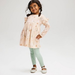 Baby and Toddler Girls' Holiday Snowman Print Long Sleeve Dress