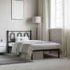 vidaXL Metal Single Bed Frame - Black Steel, Supportive Slats, Elevated Design for Storage - 4 of 4
