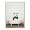 18" x 24" Sylvie Panda Waving in Rustic Bath Framed Canvas by Amy Peterson - Kate & Laurel All Things Decor - 2 of 4