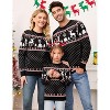 BLUEMING Festive Family Kids Reindeer Snowflake Knit Christmas Sweater Soft Crew Neck Long Sleeve Pullover Playful Holiday Top - 4 of 4