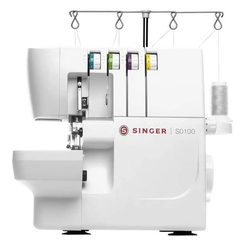 Singer S0100 Serger Sewing Overlock Machine with 2, 3, 4 Thread Capability  and 6 Different Stitch Patterns, Included Accessory Kit and Free Arm, White