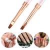 Unique Bargains Double Head Crystal Handle 7.5mm 9mm Drawing Brush Liner Brush Painting Pen ABS Rose Gold Tone 1 Pcs - 2 of 4