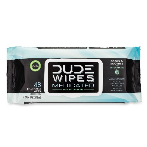 Dude Wipes Flushable Wipes Dispenser Unscented Wet Wipes with Vitamin-E & Aloe for At-Home Use Septic and Sewer Safe 48 Count (Pack of 6)