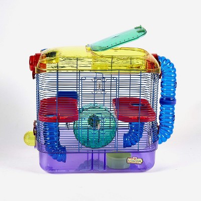 Colorful Two-Level Hamster and Gerbil Habitat Starter Kit