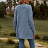 Women's Ribbed Knit Long Sleeve Cardigan Mid-Length Cardigan Open Front Sweater Coat - 3 of 4