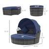 4-piece Cushioned Outdoor Rattan Wicker Sunbed or Conversational Sofa Set with Sun Canopy - 3 of 4