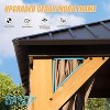 DOMETOUR 12x16FT Cedar Wood Hardtop Gazebo with Steel Double Roof, Netting & Curtains for Patio, Backyard, Deck, Lawn - 4 of 4