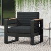 Set of 2 Aluminum Outdoor Club Chair,Modern Patio Lounge Chair with Cushions,Open Backrest Club Chair for Deck or Garden-Cuddlewood - 2 of 4