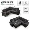 TiramisuBest 5 Seats Sectional Corduroy Sleeper Sofa with Pull Out Couch Bed, L Shape Modular Sofa with Storage Seat, USB & Cup Holders, Dark Grey - 2 of 4