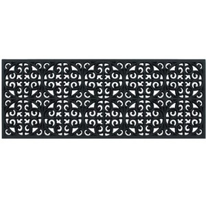 A1HC Large Rubber Grill Doormat 18"x48", Heavy Duty Anti-Slip Thin Indoor Outdoor Mat Black Iron Gate - 1 of 4