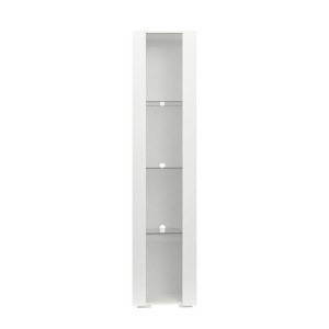 Vynxaria White Bookshelf with Ample Storage and Modern Lighting - 1 of 4