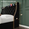 Coolmee Full/Queen Size Bed Frame with 4 Storage Drawers, Wingback Headboard with Charging Station, Diamond Stitched Button Tufted Design - 4 of 4